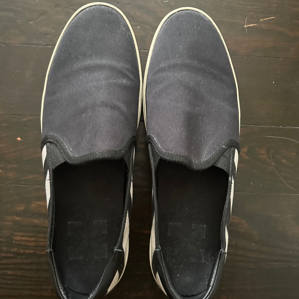 Off-White C/O Virgil Abloh Men's Black Canvas Slip On Sneaker Size EU45